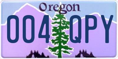 OR license plate 004QPY