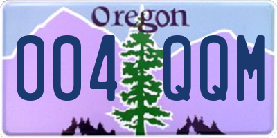 OR license plate 004QQM