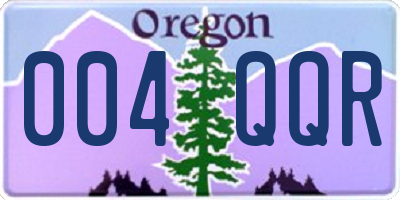 OR license plate 004QQR