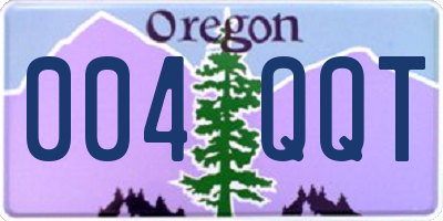 OR license plate 004QQT