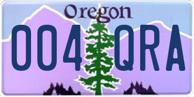 OR license plate 004QRA