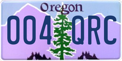 OR license plate 004QRC