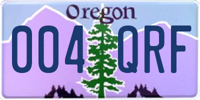 OR license plate 004QRF