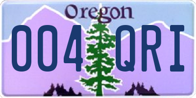 OR license plate 004QRI