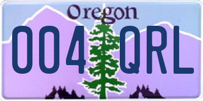 OR license plate 004QRL