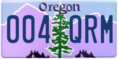 OR license plate 004QRM