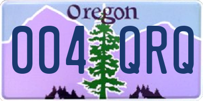 OR license plate 004QRQ