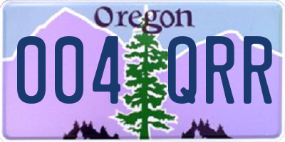 OR license plate 004QRR