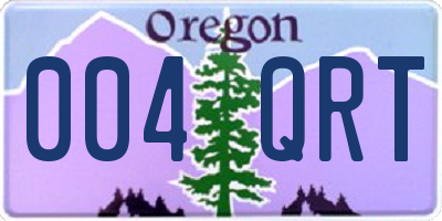 OR license plate 004QRT