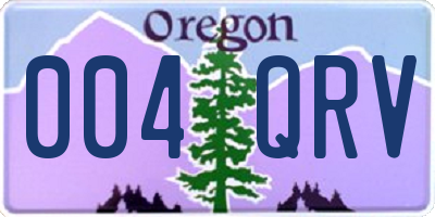OR license plate 004QRV
