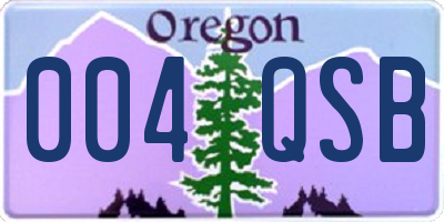 OR license plate 004QSB
