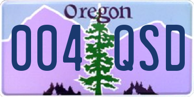 OR license plate 004QSD