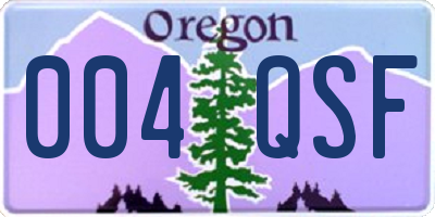 OR license plate 004QSF
