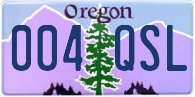 OR license plate 004QSL