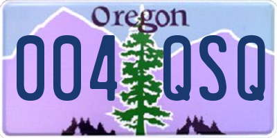 OR license plate 004QSQ