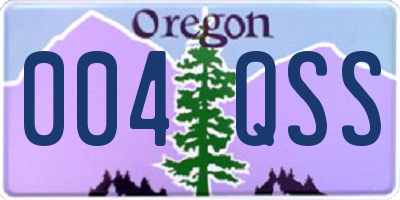 OR license plate 004QSS