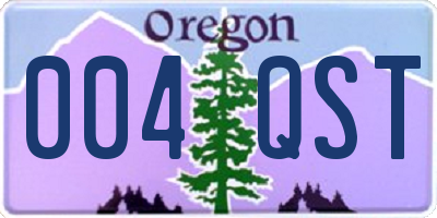 OR license plate 004QST