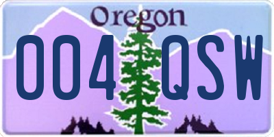 OR license plate 004QSW