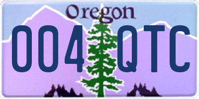 OR license plate 004QTC