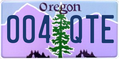 OR license plate 004QTE