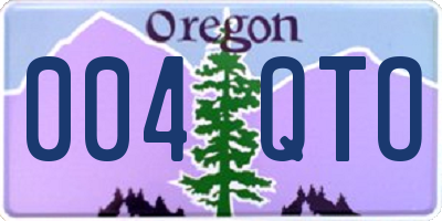 OR license plate 004QTO