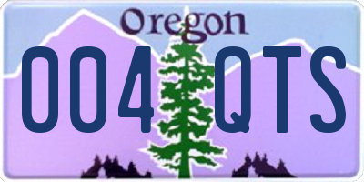 OR license plate 004QTS
