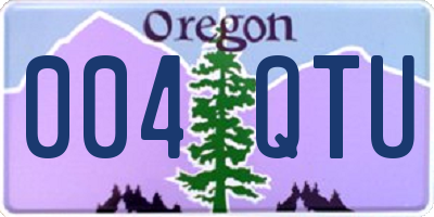 OR license plate 004QTU