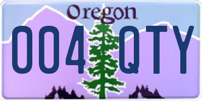 OR license plate 004QTY