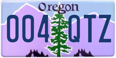 OR license plate 004QTZ