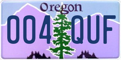 OR license plate 004QUF