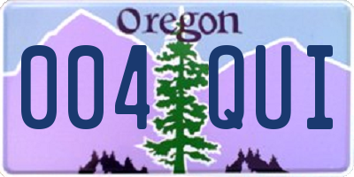 OR license plate 004QUI