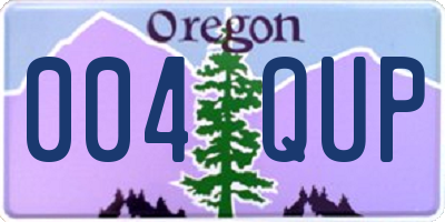 OR license plate 004QUP