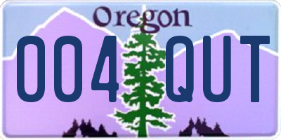 OR license plate 004QUT
