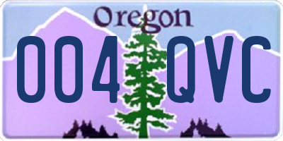 OR license plate 004QVC