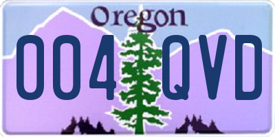 OR license plate 004QVD
