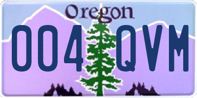 OR license plate 004QVM