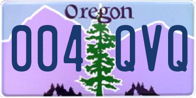 OR license plate 004QVQ