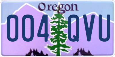 OR license plate 004QVU