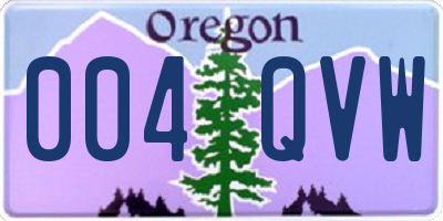 OR license plate 004QVW