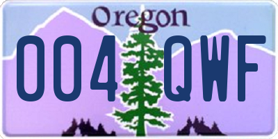OR license plate 004QWF