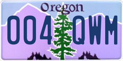 OR license plate 004QWM