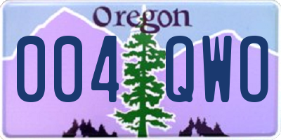OR license plate 004QWO
