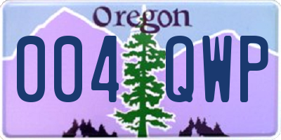 OR license plate 004QWP