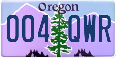 OR license plate 004QWR