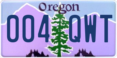 OR license plate 004QWT