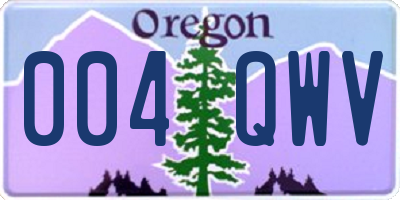 OR license plate 004QWV