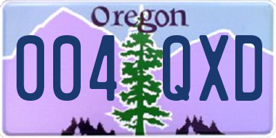 OR license plate 004QXD