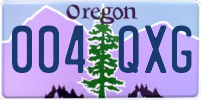 OR license plate 004QXG