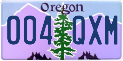OR license plate 004QXM