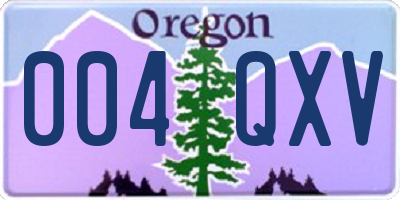 OR license plate 004QXV